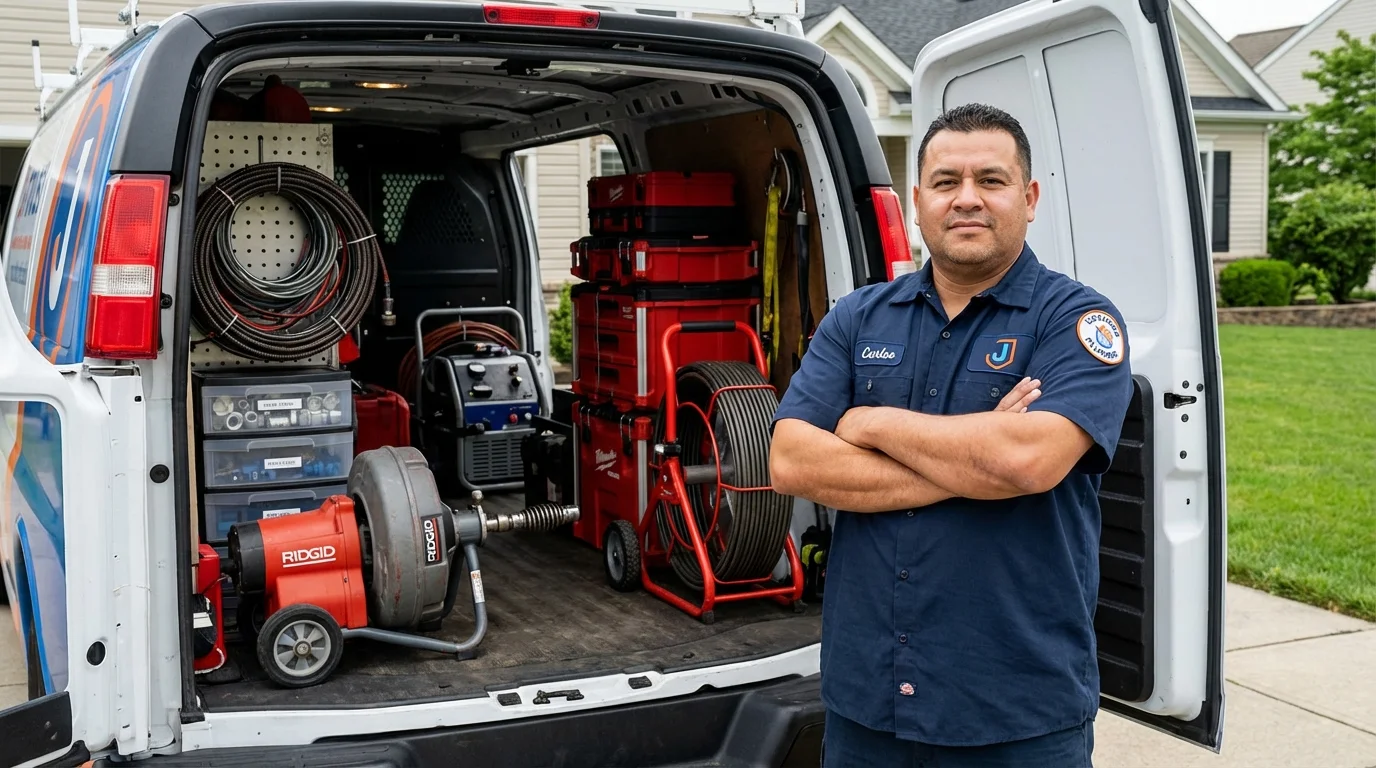 Professional drain cleaning equipment and Johns Plumbing LLC plumber in Fort Hall
