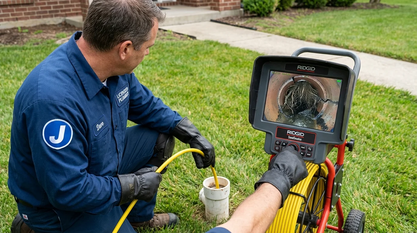 Sewer camera inspection being performed by Johns Plumbing LLC in Fort Hall